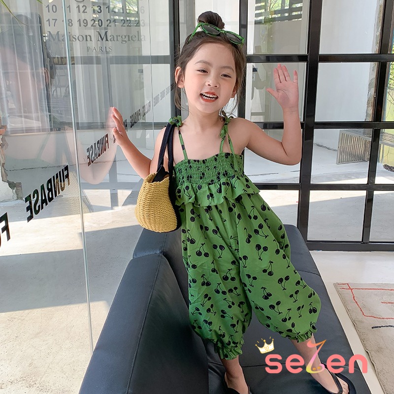Bộ Áo Liền Quần Hai Dây Mùa Hè Hàn Quốc Cho Bé Gái Se7en