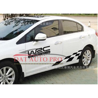 Tem Dán thân xe oto WRC Đen.