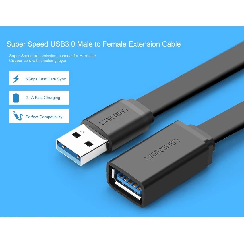 Dây nối dài cổng USB 3.0 2m dẹt UGREEN 10808