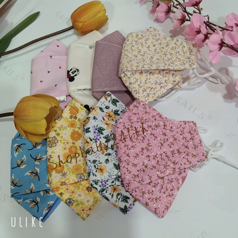 Khẩu trang vải 2 lớp cao cấp, khẩu trang cá cotton sọc, thoáng khí,thấm hút mồ hôi,chống nắng tốt,ảnh thật sự