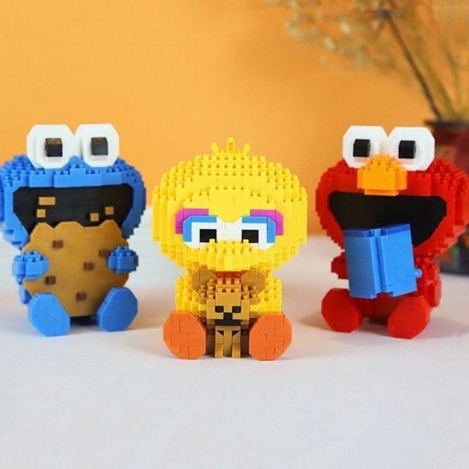Elmo. Cookie Monster. Bộ Đồ Chơi Lắp Ráp Lego Mini Kiểu Hoạt Hình Sesame Street Độc Đáo Sáng Tạo