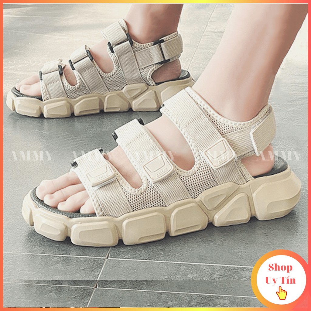 Sandal đi học nam nữ [BẢN CAO CẤP HOT 2021] Dép quai hậu nam thời trang đế cao su quai ngang