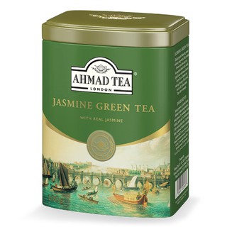 Trà xanh hương Hoa Nhài hộp thiếc phong cảnh London - Ahmad Jasmine Green Tea 100g (trà lá pha ấm – 100g trà/hộp)