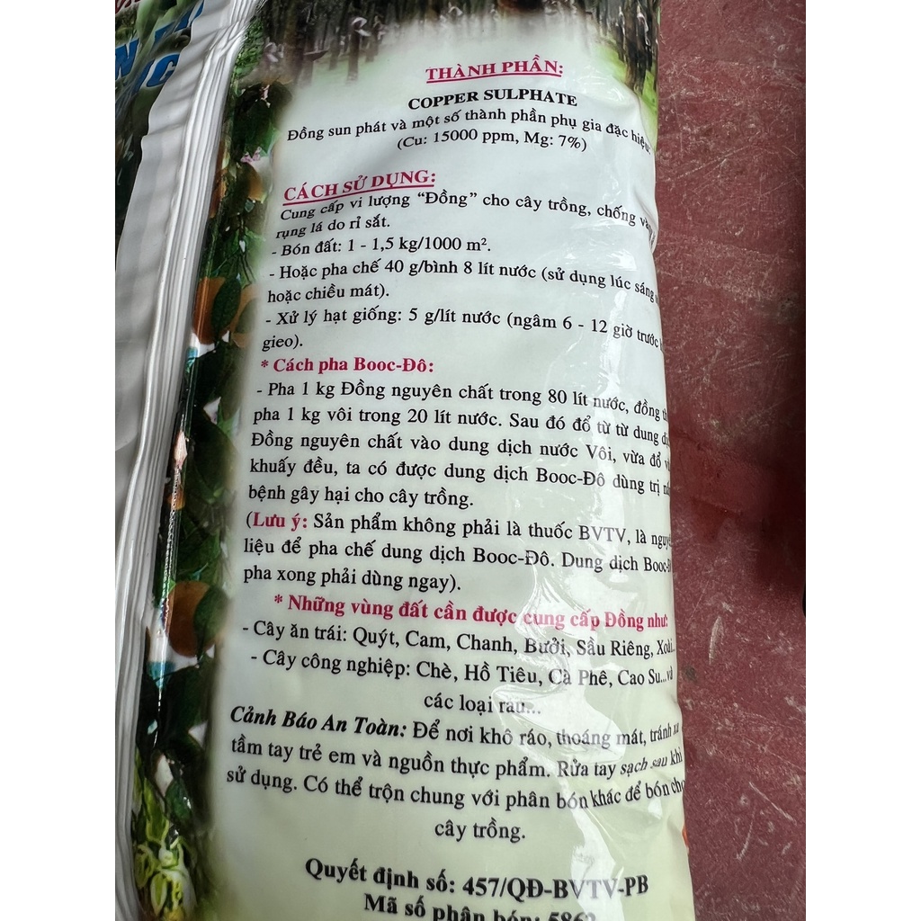 Phân bón vi lượng Sun phát Đồng 1kg