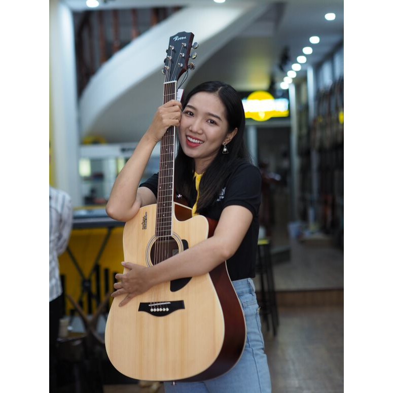 Đàn Guitar Acoustic Rosen G11 - Đàn gỗ thịt, nhiều màu lựa chọn và khóa học guitar trị giá 699k