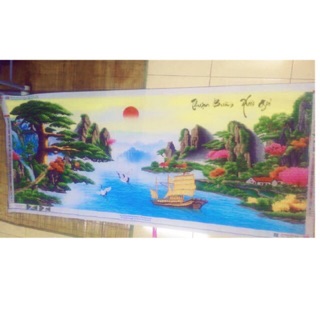 Tranh đá Thuận buồm xuôi gió, KT: 2m x 85cm