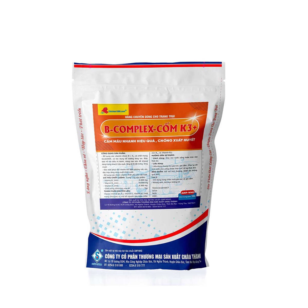 B.Complex Cốm K3+ bồi dưỡng cho gà, tiêu hoá tốt gói 100g