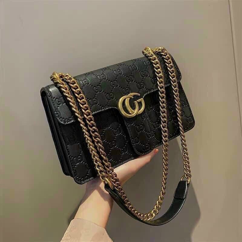 Túi xách nữ đeo chéo da vân chìm cao cấp dây xích sang trọng đi học đi làm đi chơi - Tito Fashion
