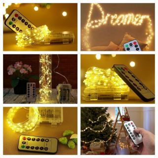 • HCM •Dây Đèn LED Đom Đóm Fairy Light 20M Điều Khiển Từ Xa 8 Chế Độ