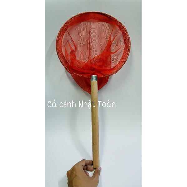 VỢT CÁN GỖ LƯỚI ĐỎ VỚT CÁ DÀI 80CM