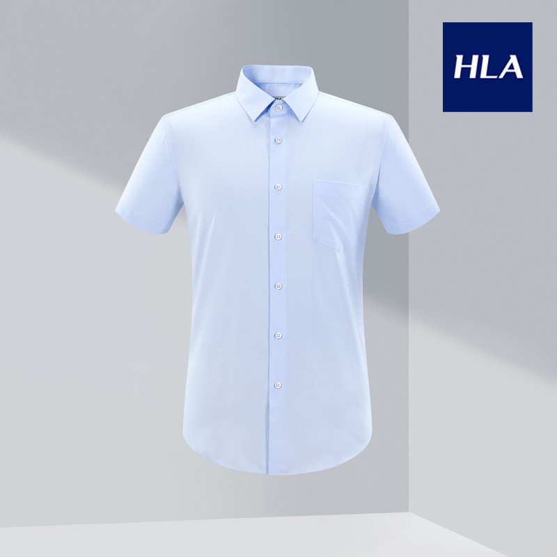 Áo Sơ Mi Nam Ngắn Tay HLA Fresh Twill Short Sleeve Shirt