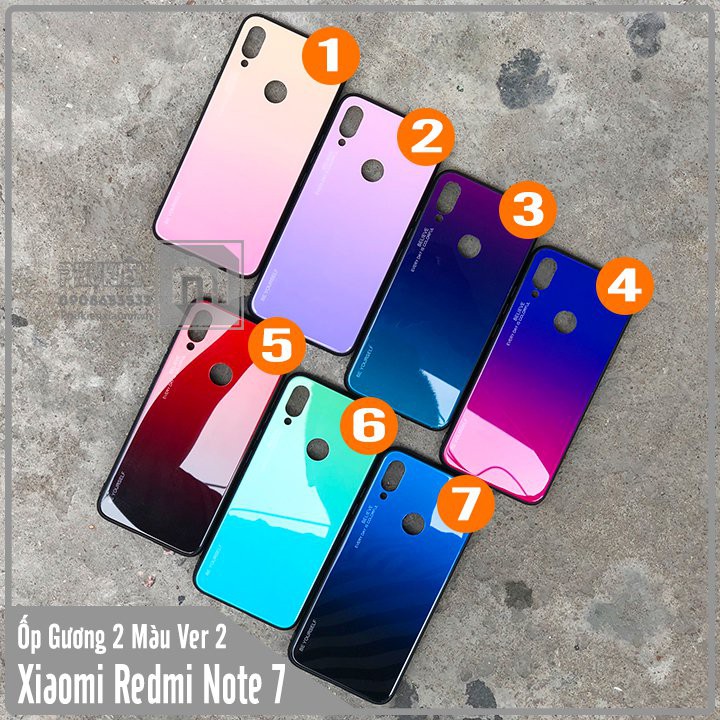 FREESHIP ĐƠN 99K_Ốp lưng Xiaomi Redmi Note 7 gương cứng 2 màu Ver 2 , viền TPU dẻo đen