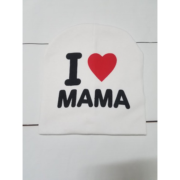 Mũ len, Nón len cho bé I Love Mama, I Love Papa dễ thương