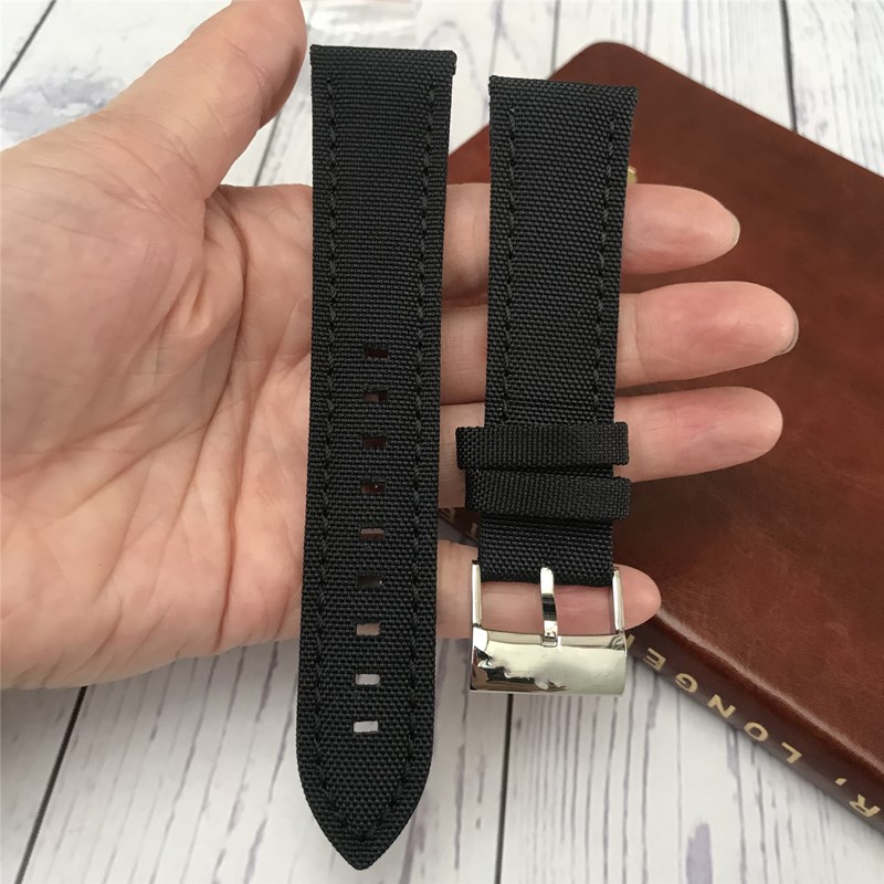 Breitling Canvas Strap Phù hợp với Máy bay Trinh sát Blackbird Avengers Super Ocean Đồng hồ nam với khóa chốt bằng thép không gỉ