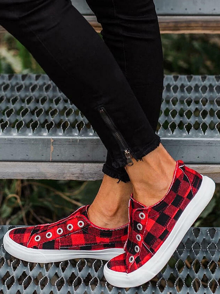 Giày Bata Canvas Kẻ Sọc Thời Trang Cho Nữ A1T6