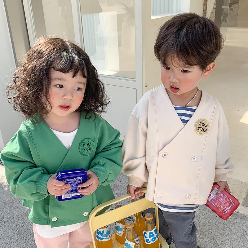 Áo Khoác cardigan Dệt Kim Phong Cách Hàn Quốc Thời Trang Xuân Thu Cho Bé Trai + Gái