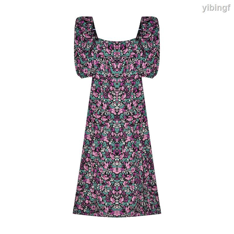 Đầm Hoa Cổ Vuông Tay Phồng Xẻ Tà Thời Trang 2020 Cho Nữ | BigBuy360 - bigbuy360.vn