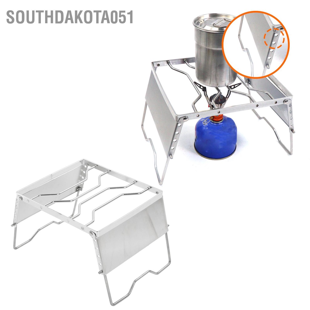 Southdakota051 Lò nướng thịt nhỏ bằng thép không gỉ có thể gập lại được lò với màn chắn gió cho sân vườn