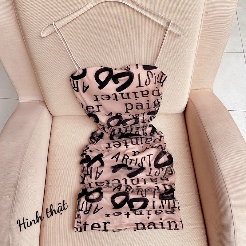 Đầm dây kiểu họa tiết chất lưới có khoá kéo | BigBuy360 - bigbuy360.vn