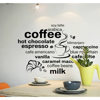 Decal dán tường Café