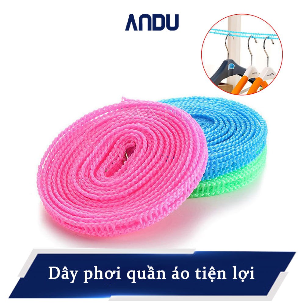 Dây treo giá phơi quần áo dài 5m nhiều lỗ cho móc treo đồ chống gió thổi tiện lợi dieuphan