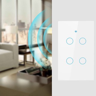 Us Wifi Switch 4 Gang Smart Wall Press Light Switch(Gold)