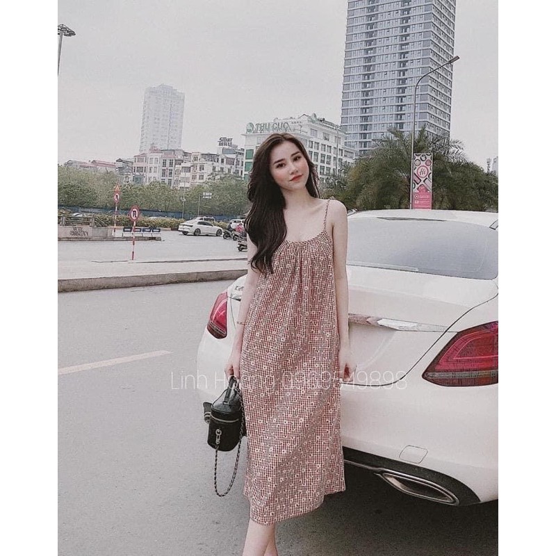 [Mã FAGREEN245 giảm 10% tối đa 30K đơn 99K] váy 2s kẻ hoa xinh đẹp