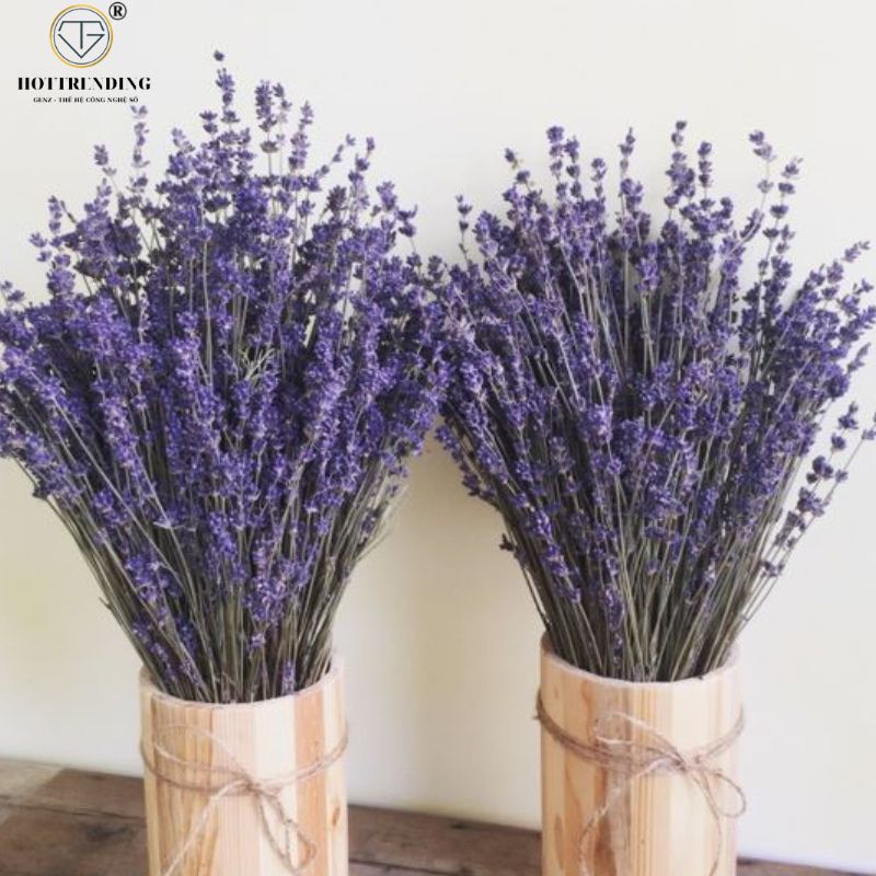 Bó hoa khô hoa lavender 88g nhập khẩu trang trí decor nhà cửa quán cà phê siêu thơm lãng mạn