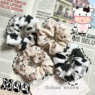 Scrunchies buộc tóc bò sữa MOO