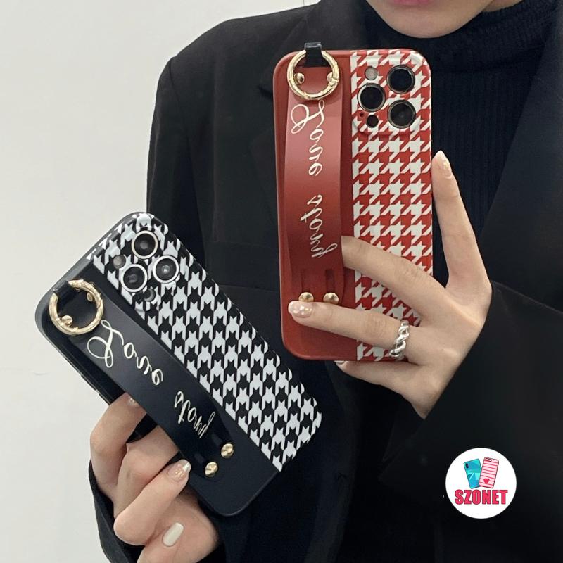 Ốp Điện Thoại Chống Rơi Họa Tiết Kẻ Sọc Kèm Dây Đeo Dành Cho iPhone 13 12 11 Pro Max Plus