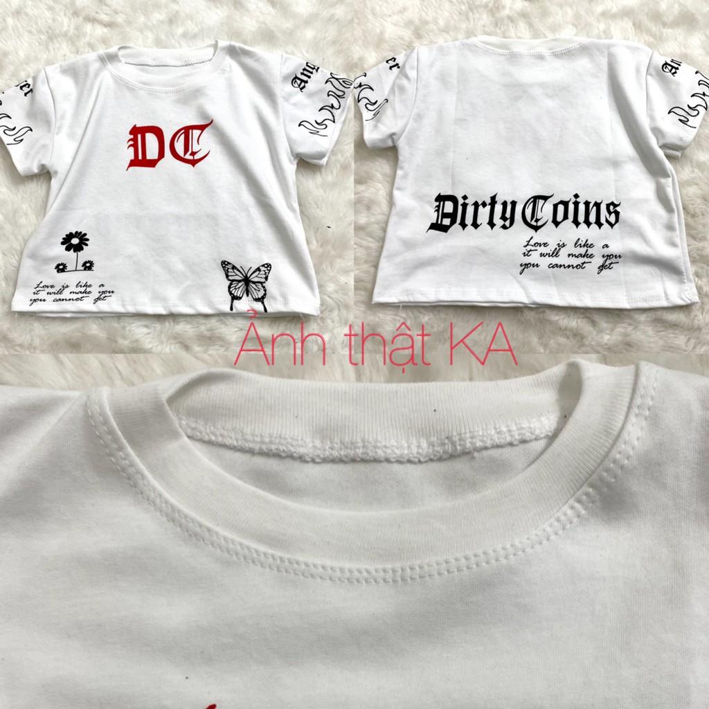 Áo croptop in full KA Closet chất bozip cotton co dãn tốt mặt mịn, không xù, màu trắng hình in độc lạ | BigBuy360 - bigbuy360.vn