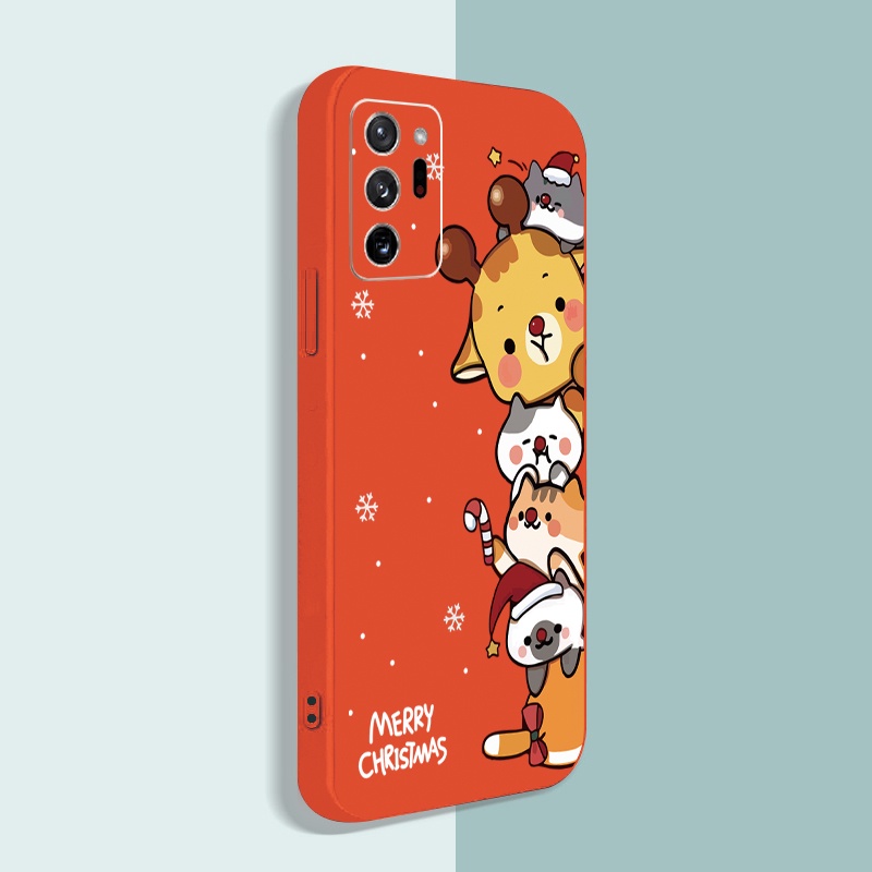 Ốp Điện Thoại Silicon Mềm Cạnh Vuông Họa Tiết Giáng Sinh Cho Samsung Note 20 Ultra Note 10 A50 A20 A50S