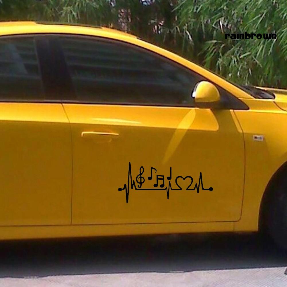 Sticker dán trang trí xe hơi hình nhịp tim và nốt nhạc độc đáo