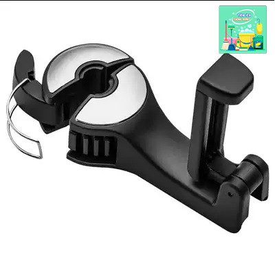 Móc treo đồ ô tô cài ghế sau kèm giá đỡ điện thoại có chốt khóa cổ ghế siêu chắc chắn - TT863