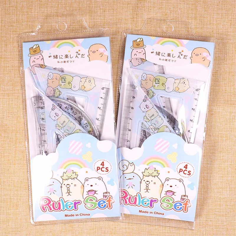 Set 4 Thước Đo Góc Đa Năng Tiện Dụng Dành Cho Học Sinh
