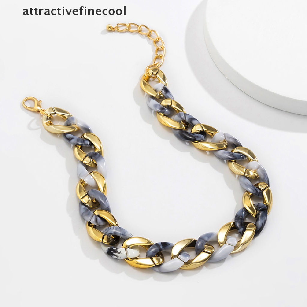 Acvn Vòng Cổ Choker Acrylic Dày Phong Cách Gothic Miami Curb Cuban