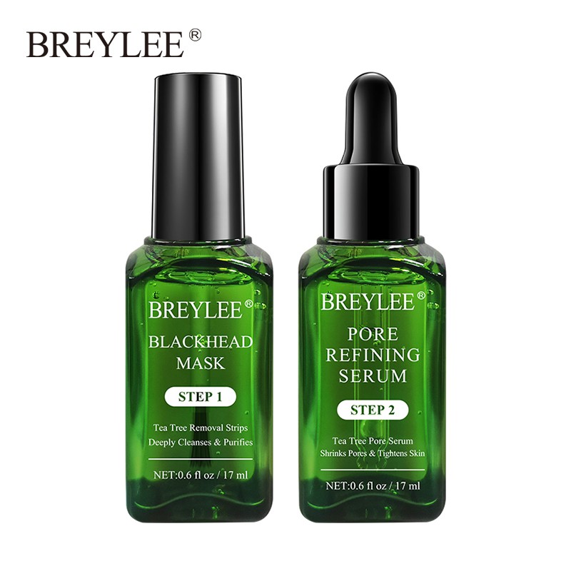 BREYLEE Blackhead Removal Essence 17ml+17ml Shrinking Serum Tighten Pores Deep Cleanse Oil Control Skin Care Set | BigBuy360 - bigbuy360.vn