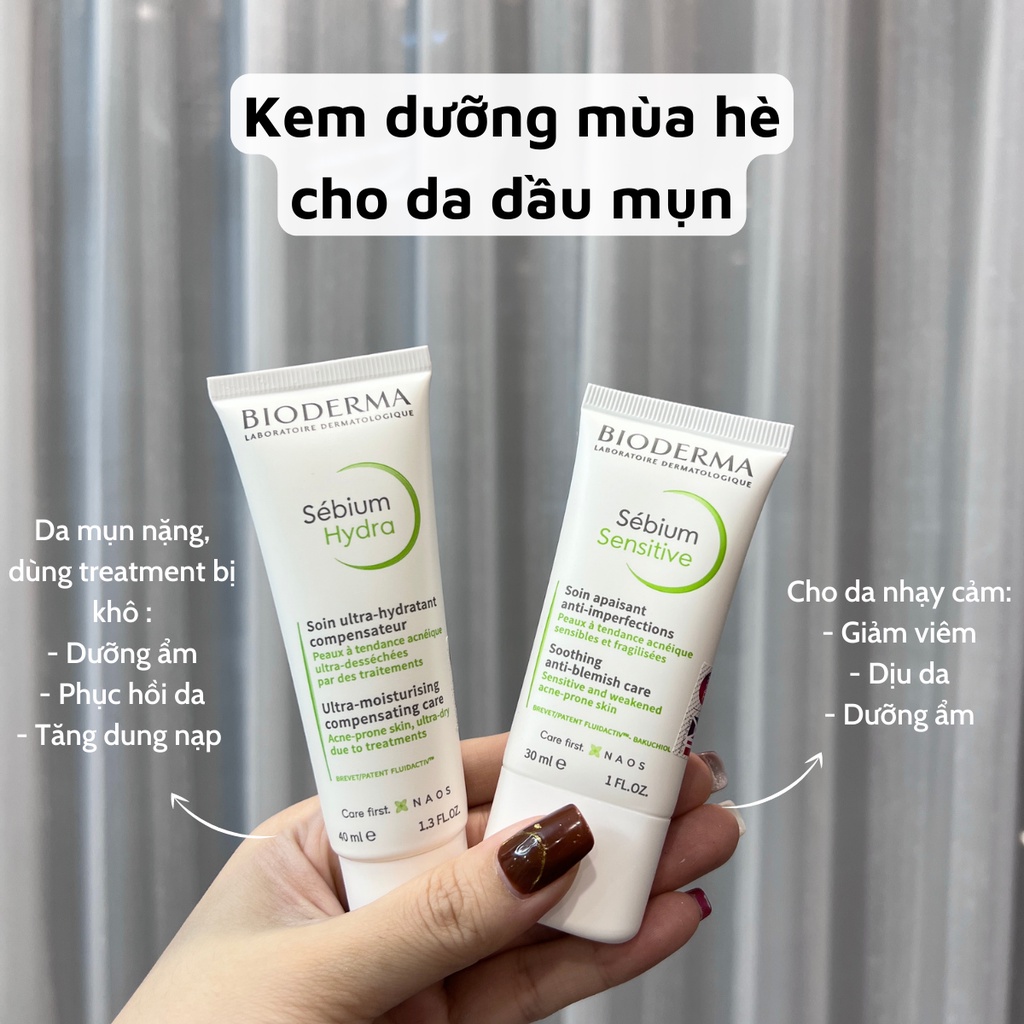 Kem dưỡng ẩm cho da dễ lên mụn Bioderma sebium hydra 40ml TẶNG mặt nạ Sexylook (Nhập khẩu)