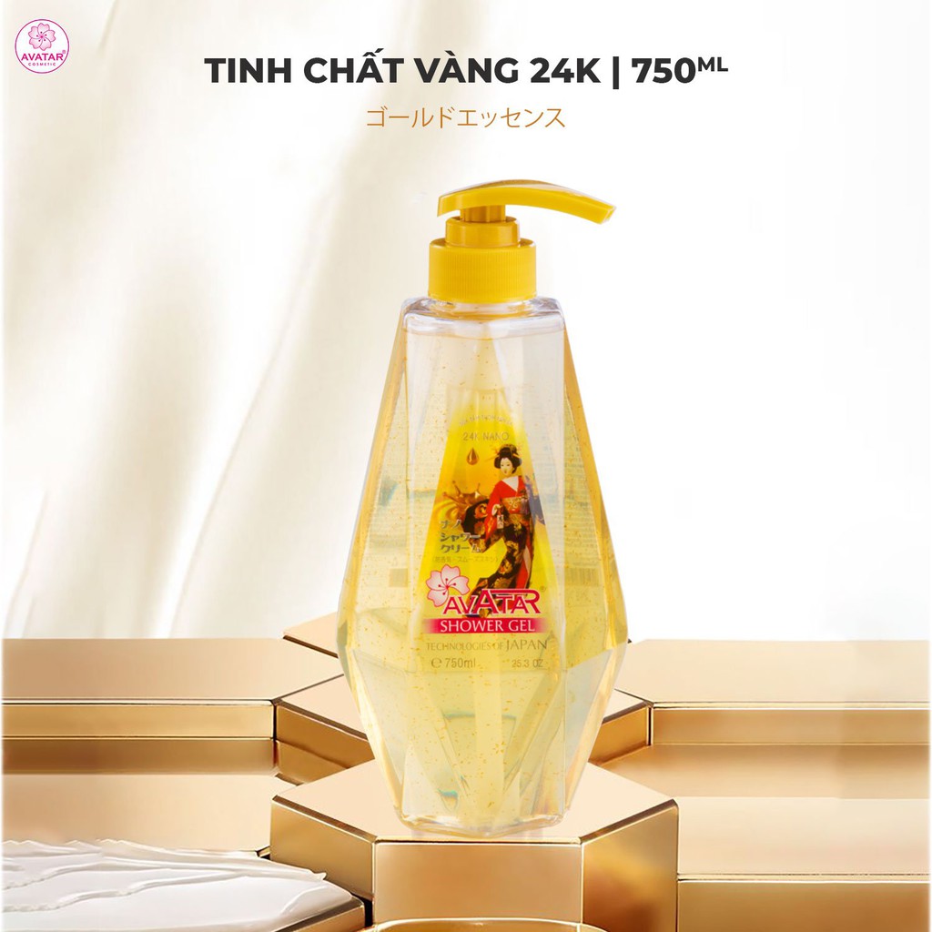 Sữa tắm nước hoa 24k nano AVATAR công nghệ Nhật Bản cao cấp chăm sóc làn da trắng thơm toàn diện  750ml