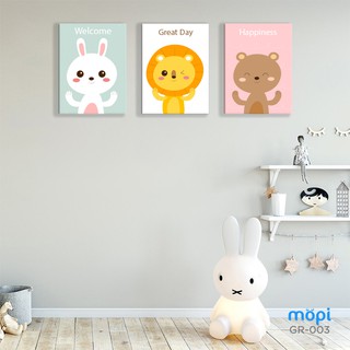Bộ 03 Tranh Canvas Trang Trí Phòng Bé Yêu Ngộ Nghĩnh - Chủ Đề Phòng Bé Gái