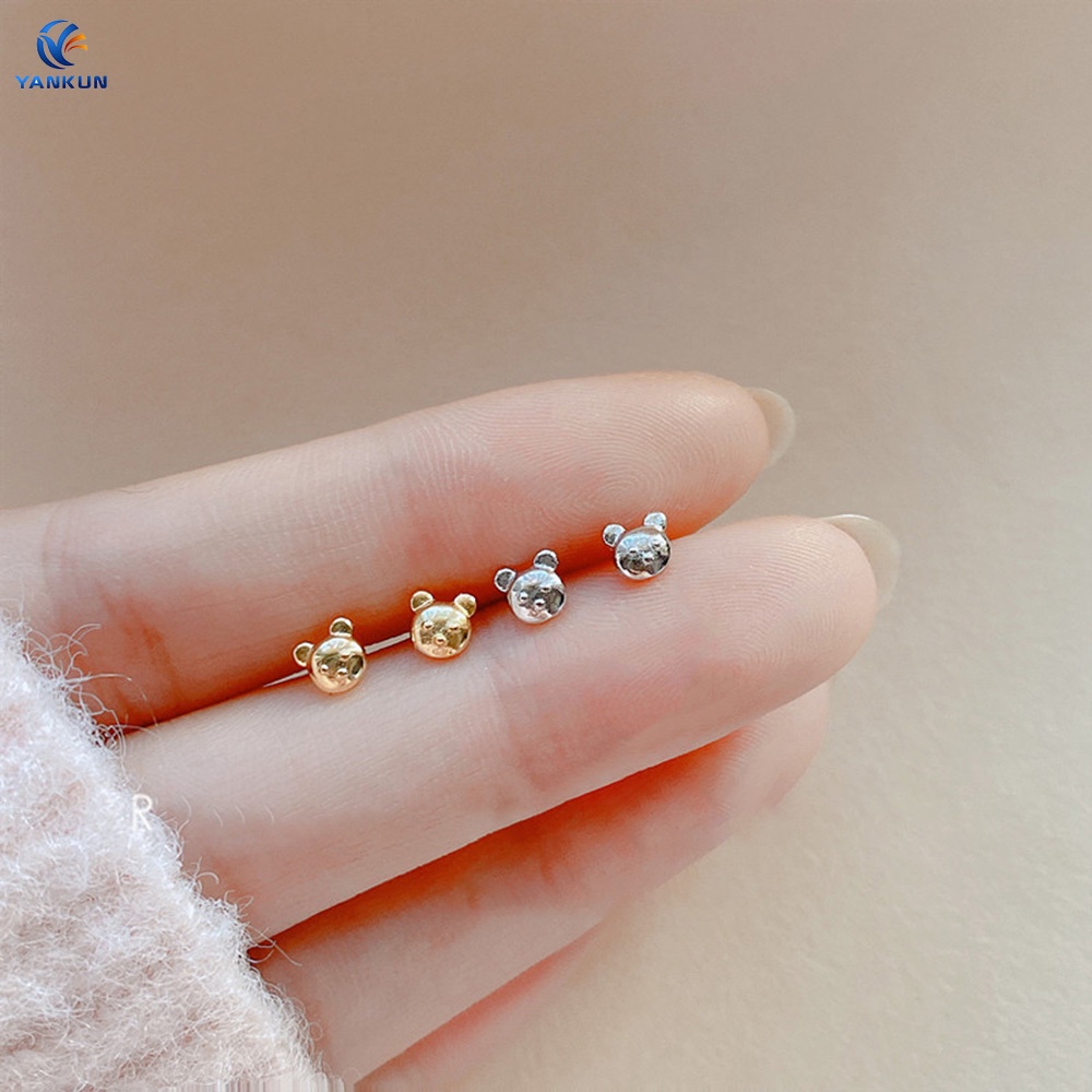 Khuyên Tai Hình Gấu Hoạt Hình Mini Đơn Giản Dễ Thương Cho Nữ