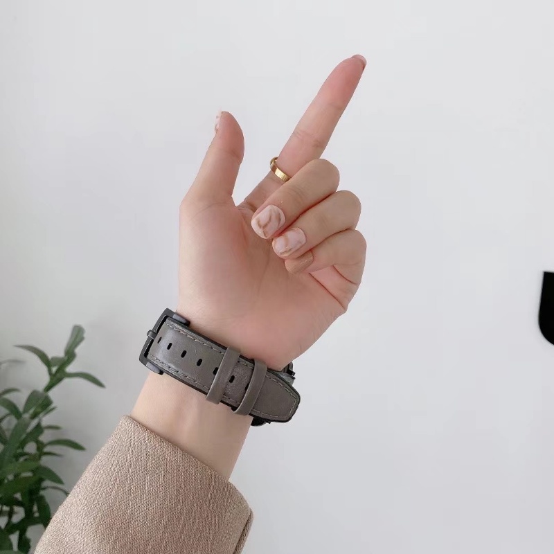 Dây Đeo Bằng Da Bò 49mm 45mm 44 mm 42mm 41mm 40mm 38mm Cho iwatch Ultra series 8 7 SE 6 5 4 3 2 1