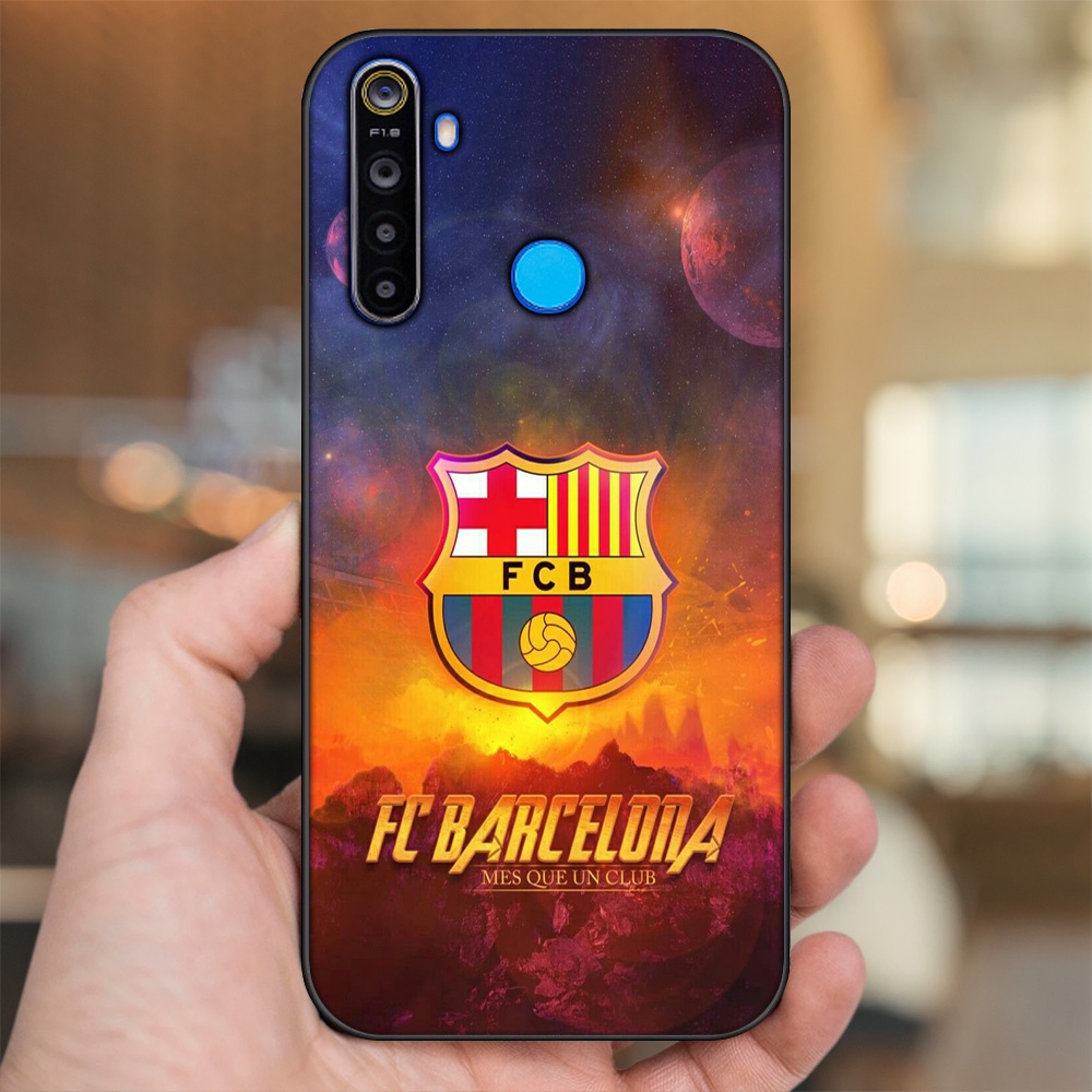 Ốp lưng Realme 5, 5 Pro viền đen in hình Barcelona Barca