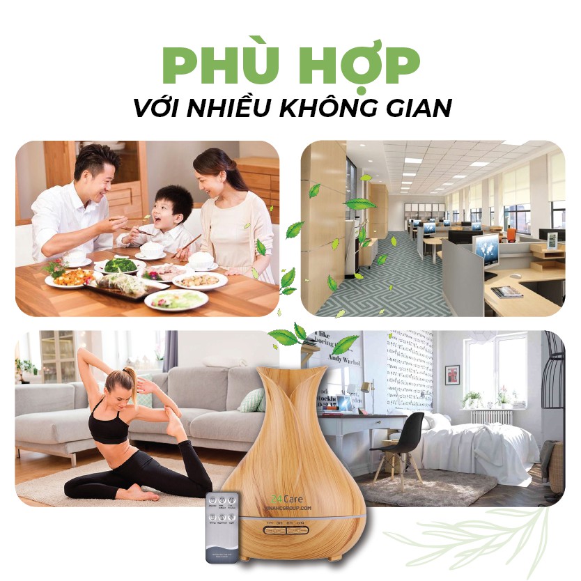 Máy Khuếch Tán Tinh Dầu Tulip Cao Cấp (Có remote) + Tặng Tinh Dầu Sả Chanh Đuổi Muỗi 10ml Thơm Mát 100% Thiên nhiên