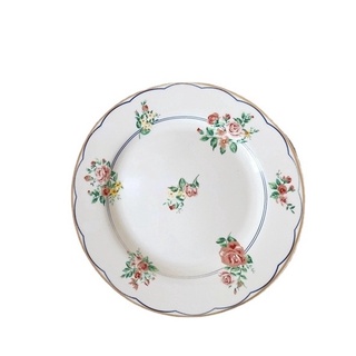 Đĩa Sứ Hàn Quốc In Họa Tiết Hoa Hồng Phong Cách Phnom Penh