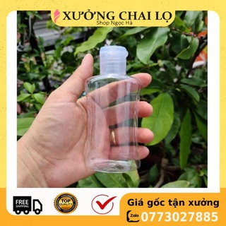 Chai nhựa pet nắp bật dẹp baby 90ml chiết mỹ phẩm, đựng gel, nước rửa tay