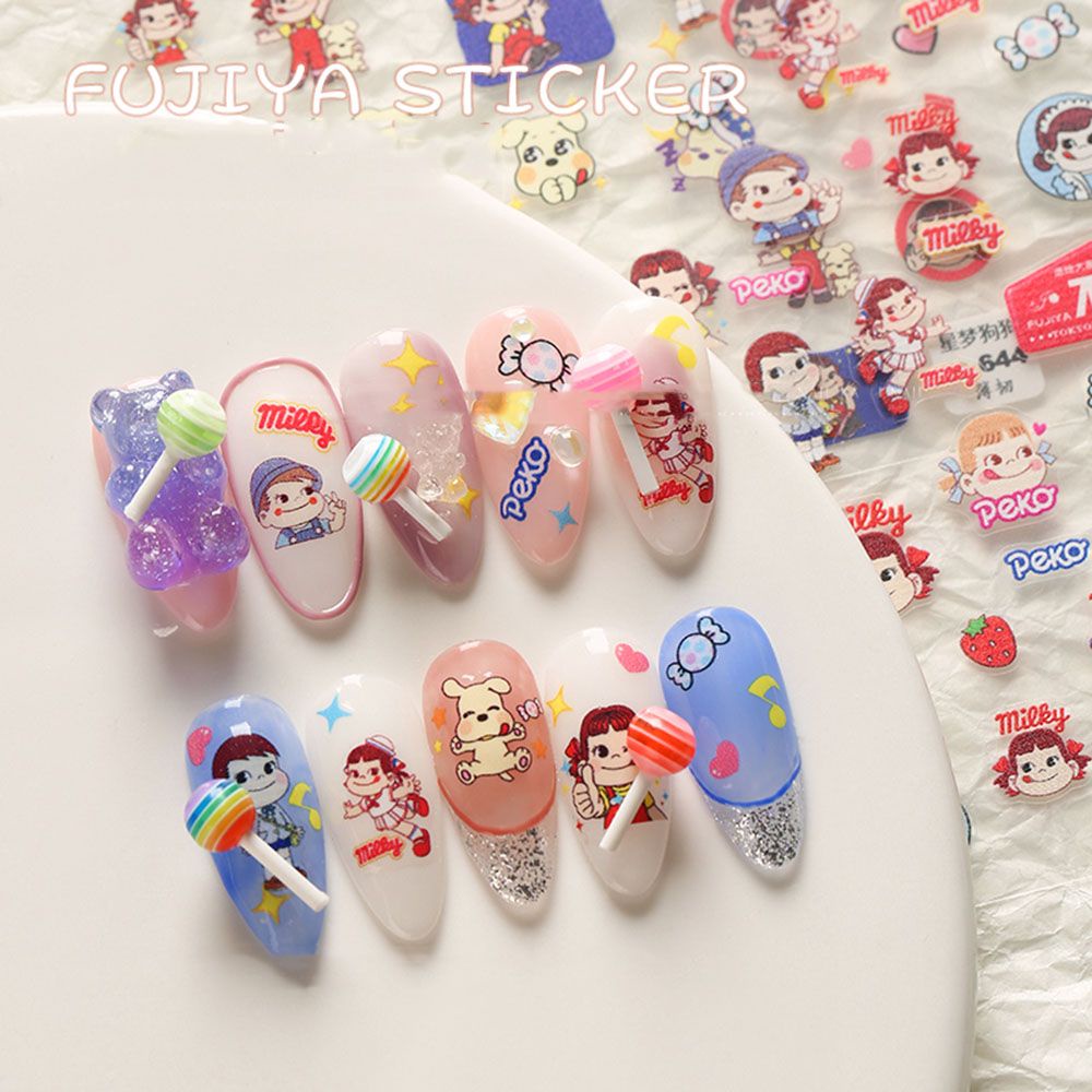 Nhãn Dán Trang Trí Móng Tay Siêu Mỏng Họa Tiết Dâu Tây Hoạt Hình 5D Diy