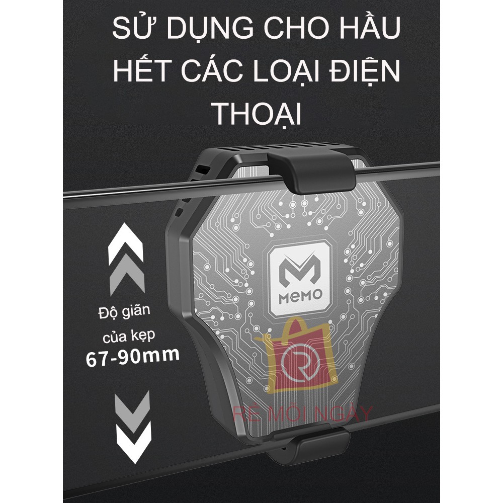 Quạt tản nhiệt MEMO DL01 cho điện thoại - Quạt tản nhiệt sò lạnh bán dẫn làm mát tức thì tăng hiệu năng - Cooling Gaming
