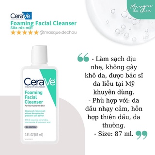 [SIZE 87ML] Sữa Rửa Mặt Cerave Cleanser 87ml Mỹ