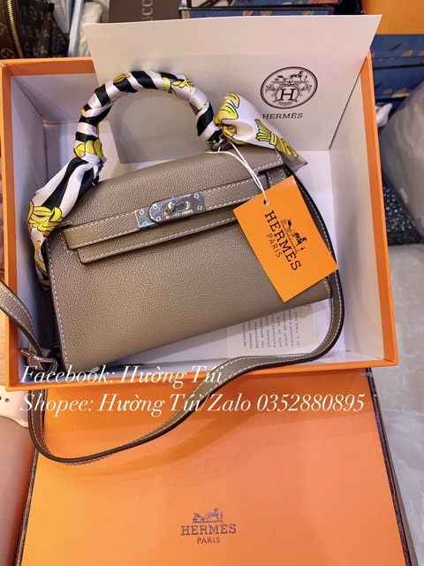 Túi mini size 19 đựng vừa điện thoại (ảnh thật, không hộp) tặng kèm khăn lụa | BigBuy360 - bigbuy360.vn